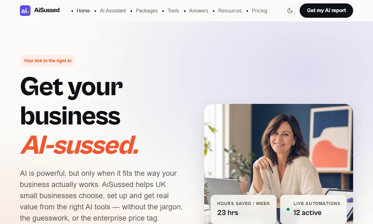 AI Sussed homepage