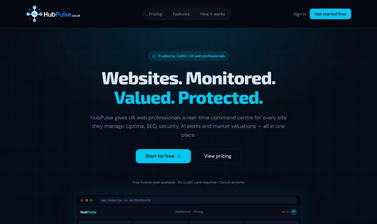 HubPulse homepage
