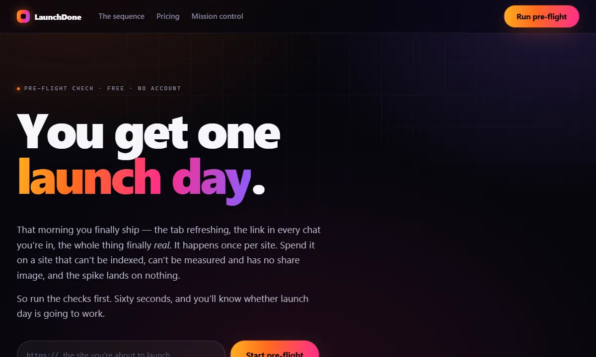LaunchDone homepage
