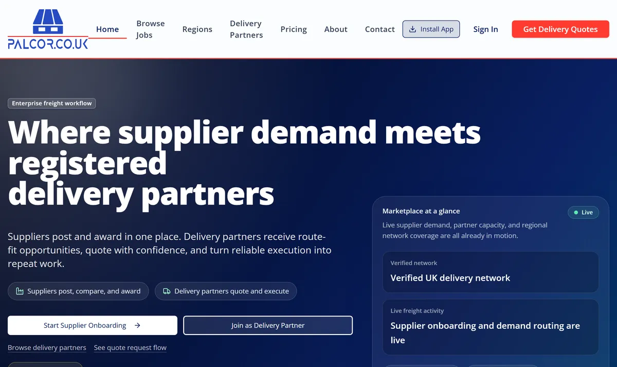 Palcor homepage