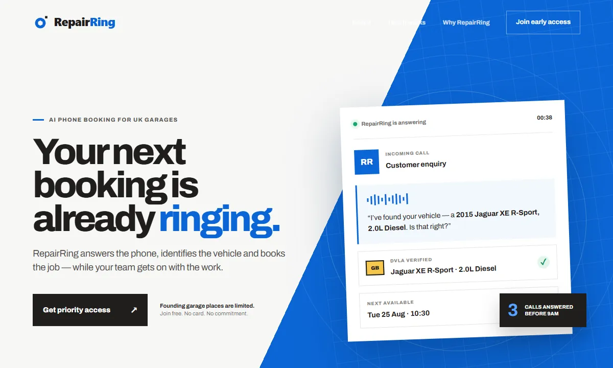 RepairRing homepage