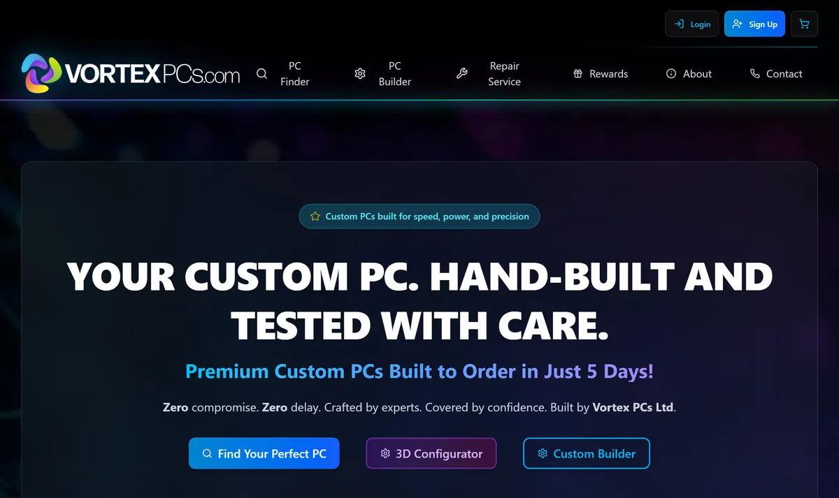 Vortex PCs homepage