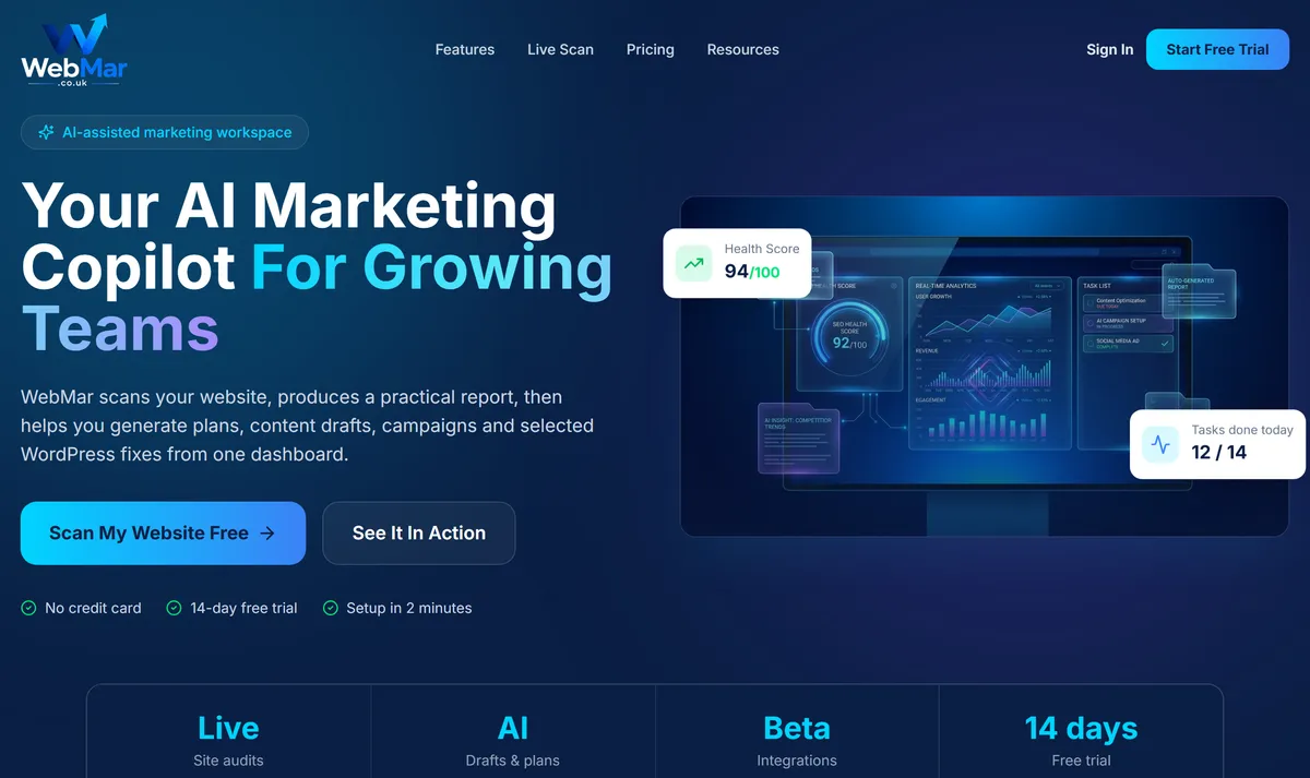 WebMar homepage
